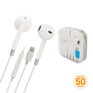 Paquete de 50 audífonos alámbricos manos libres con entrada para iPhone