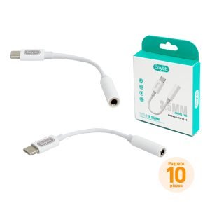 Paquete de 10 adaptadores para audio de entrada tipo C a plug 3.5 mm