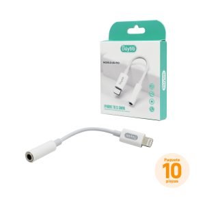 Paquete de 10 adaptadores para audio de entrada Lightning a plug 3.5 mm