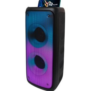 Bocina bluetooth portátil 4″x 2 con luz LED