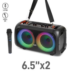 Bocina bluetooth 6.5″ x 2 con Luz RGB
