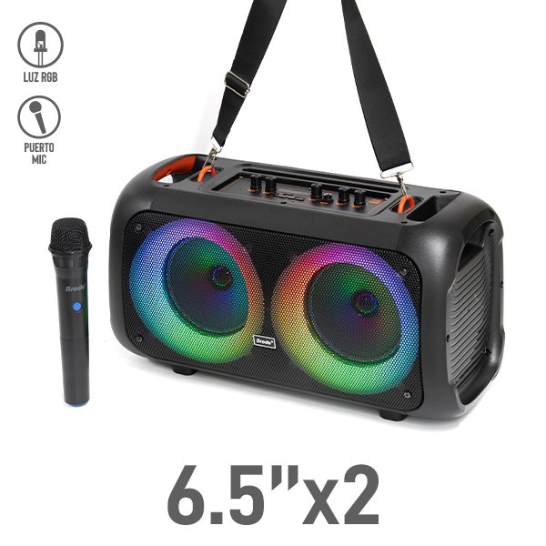 Bocina bluetooth 6.5″ x 2 con Luz RGB