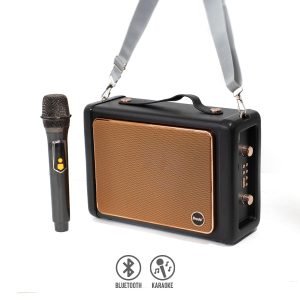 Bocina Karaoke Bluetooth de 6.5″ con Luz RGB y Micrófono Inalámbrico