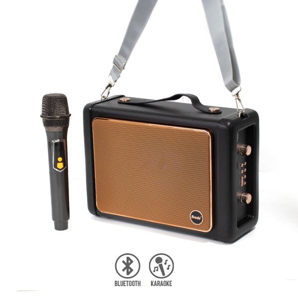 Bocina Karaoke Bluetooth de 6.5″ con Luz RGB y Micrófono Inalámbrico