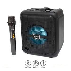 Bocina Bluetooth 6″ con Luz RGB y Micrófono Inalámbrico