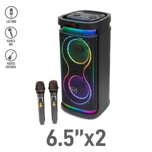 Bocina Bluetooth 6.5″ x 2 con Luz LED