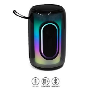 Bocina Bluetooth con Subwoofer y Luz LED Tipo Flama