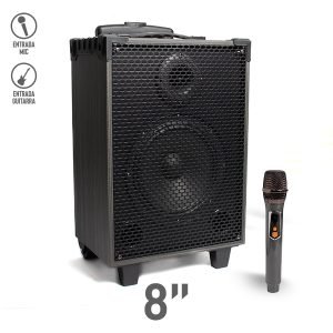 Bocina Bluetooth 8″ y Micrófono Inalámbrico