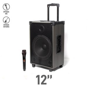 Bocina Bluetooth 12″ y Micrófono Inalámbrico