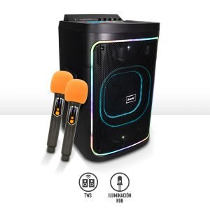 Bocina Bluetooth 8″ con Luz RGB y Micrófono Inalámbrico