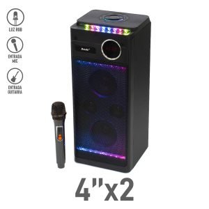 Bocina Bluetooth 4″x2 y Micrófono Inalámbrico