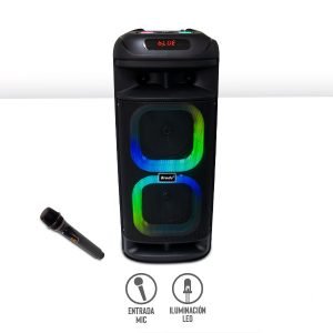 Bocina Bluetooth 6.5″ X2 con Luz RGB y Micrófono Inalámbrico