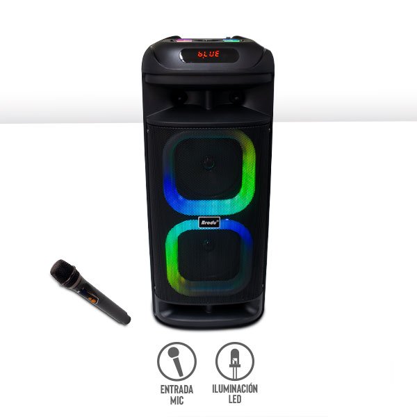 Bocina Bluetooth 6.5″ X2 con Luz RGB y Micrófono Inalámbrico
