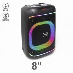 Bocina Bluetooth 8″ con Luz RGB y Micrófono Inalámbrico