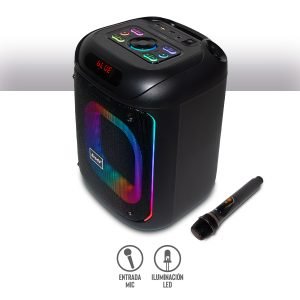 Bocina Bluetooth 6.5″ con Luz RGB y Micrófono Inalámbrico