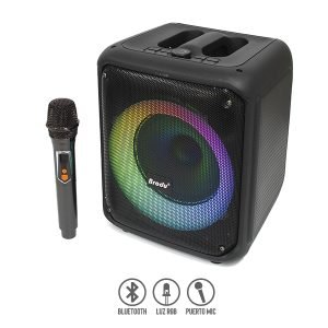 Bocina Bluetooth 8″ con Luz RGB y Micrófono Inalámbrico