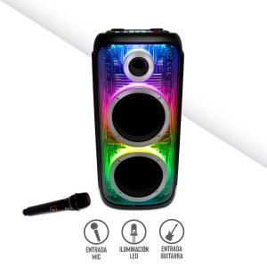 Bocina Bluetooth 8″ con Luz RGB y Micrófono Inalámbrico