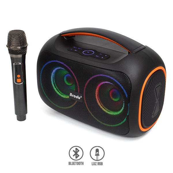 Bocina Bluetooth 4″x2 con Luz RGB y Micrófono Inalámbrico