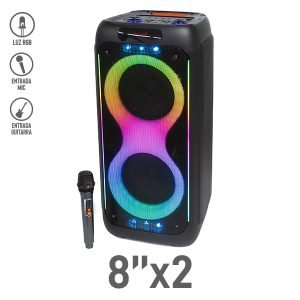 Bocina Bluetooth 8″ y Micrófono Inalámbrico