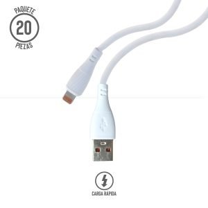 Cable USB/Tipo Lightning de 1 m, Paquete de 20 Pzs