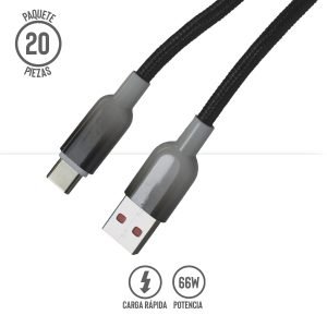 Cable USB/Tipo C de 1 m, Paquete de 20 Pzs