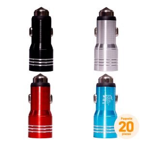 Cargadores para Automóvil con Puerto USB, Paquete de 20 Pzs