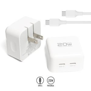 Cargador Alámbrico de 20W con Puerto Tipo C Dual