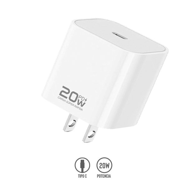 Cubo Cargador de 20W con Puerto Tipo C