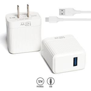 Cargador Alámbrico de 12W con Puerto USB