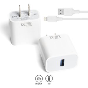 Cargador Alámbrico de 12W con Puerto USB