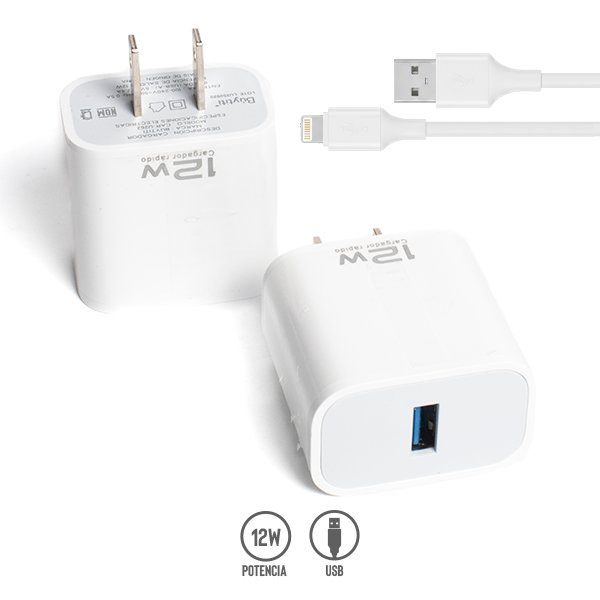 Cargador Alámbrico de 12W con Puerto USB