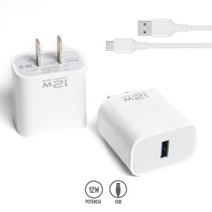 Cargador Alámbrico de 12W con Puerto USB