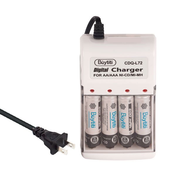 Cargador de Baterías AA / AAA con 4 Pilas «AA» de 600 mAh