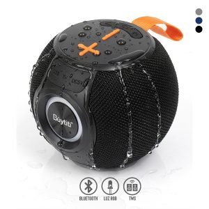 Bocina Bluetooth TWS, Resistente a Salpicaduras y Luz LED