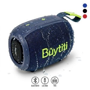 Bocina Bluetooth TWS, Resistente a Salpicaduras y Luz LED
