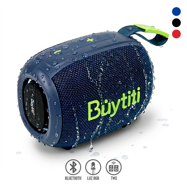 Bocina Bluetooth TWS, Resistente a Salpicaduras y Luz LED