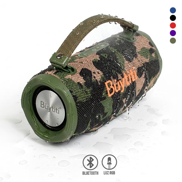 Bocina Bluetooth TWS, Resistente a Salpicaduras y Luz LED