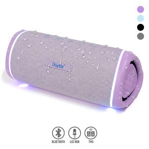 Bocina Bluetooth TWS, Resistente a Salpicaduras y Luz LED