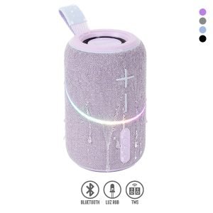 Bocina Bluetooth TWS, Resistente a Salpicaduras y Luz RGB