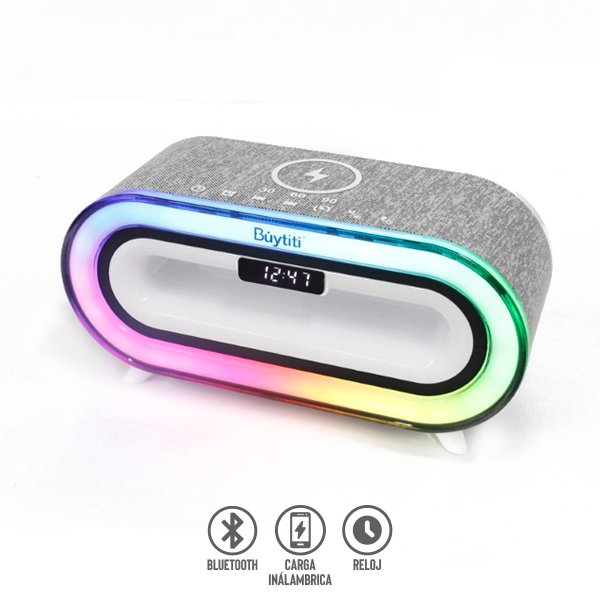 Despertador Inteligente con Bocina Bluetooth y Luz RGB