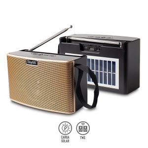 Bocina Bluetooth con Panel Solar y Radio FM