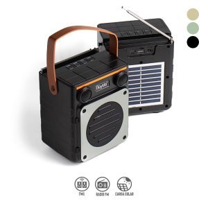 Bocina Bluetooth con Panel Solar y Radio FM
