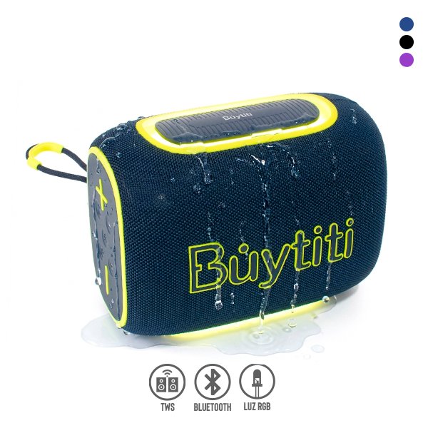 Bocina Bluetooth TWS, Resistente a Salpicaduras y Luz LED
