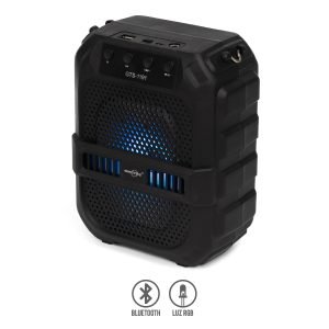 Bocina Bluetooth 6.5″ con luz LED y Cinta de Tela