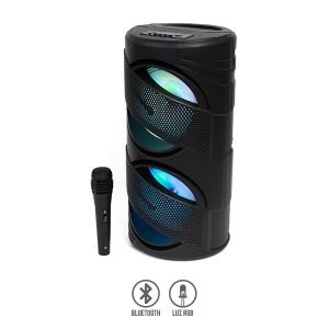 Bocina bluetooth 6.5 pulgadas x2 con Luz RGB y Micrófono