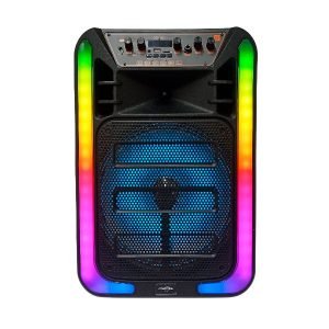 Bocina Bluetooth de 12″ con Luz LED y Micrófono Alámbrico