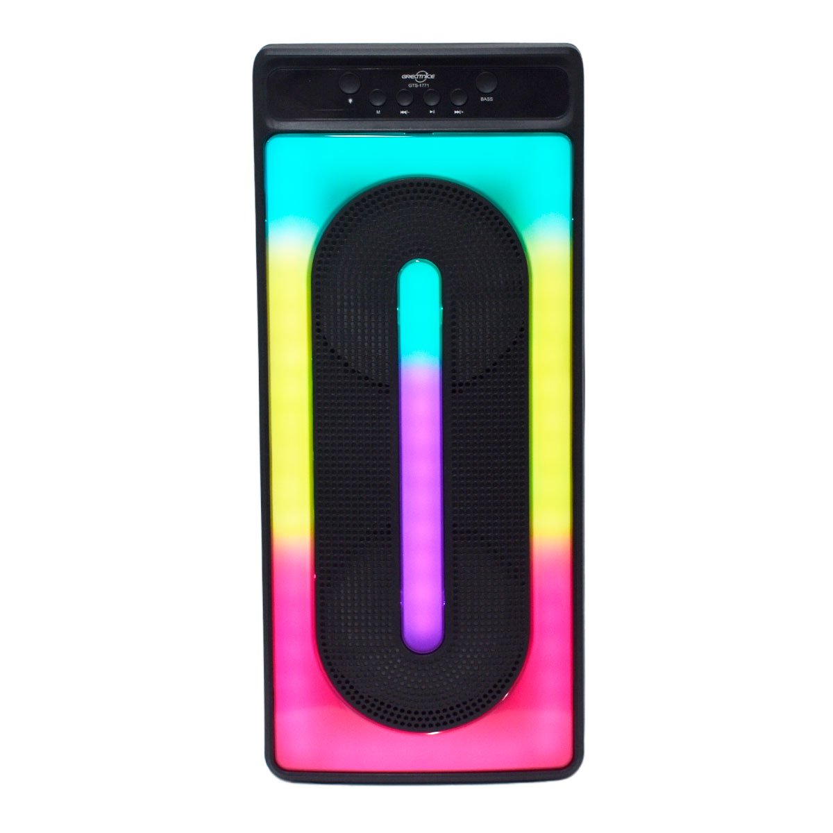 Bocina Bluetooth de 6.5″ x 2 luces LED Arcoíris
