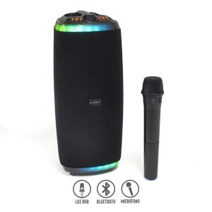 Bocina Bluetooth 4″ con Luz RGB y Micrófono Inalámbrico