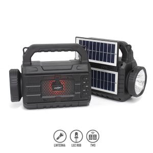 Bocina Bluetooth 4″ con Panel Solar y Linterna