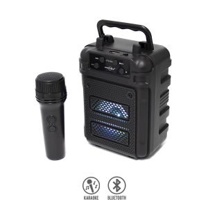 Mini Bocina Bluetooth 3″ con Luz LED y Micrófono Inalámbrico